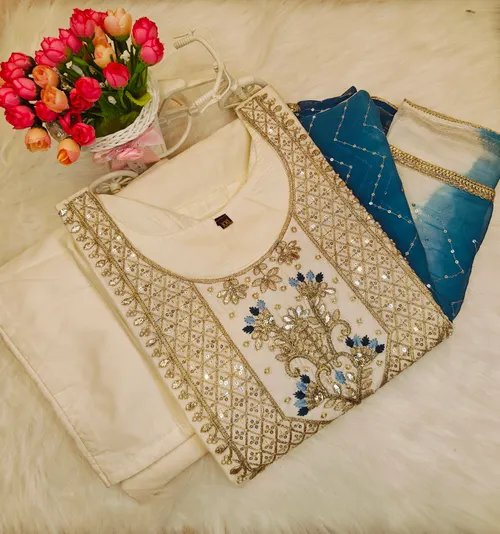 WHITE PREMIUM KURTI SET KS20